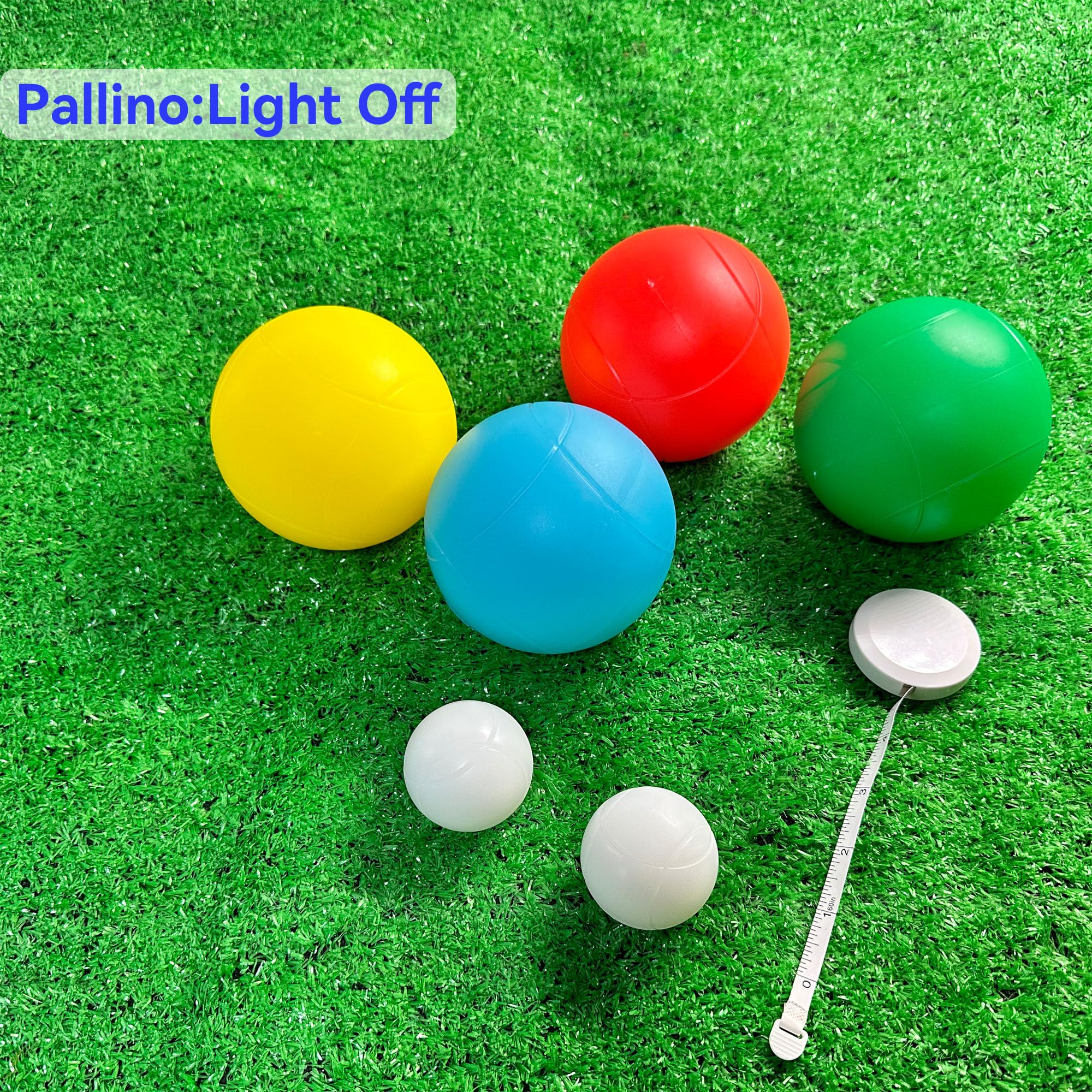 OUTOSS pallino beside ruler showing 2-inch size for compatibility confirmation