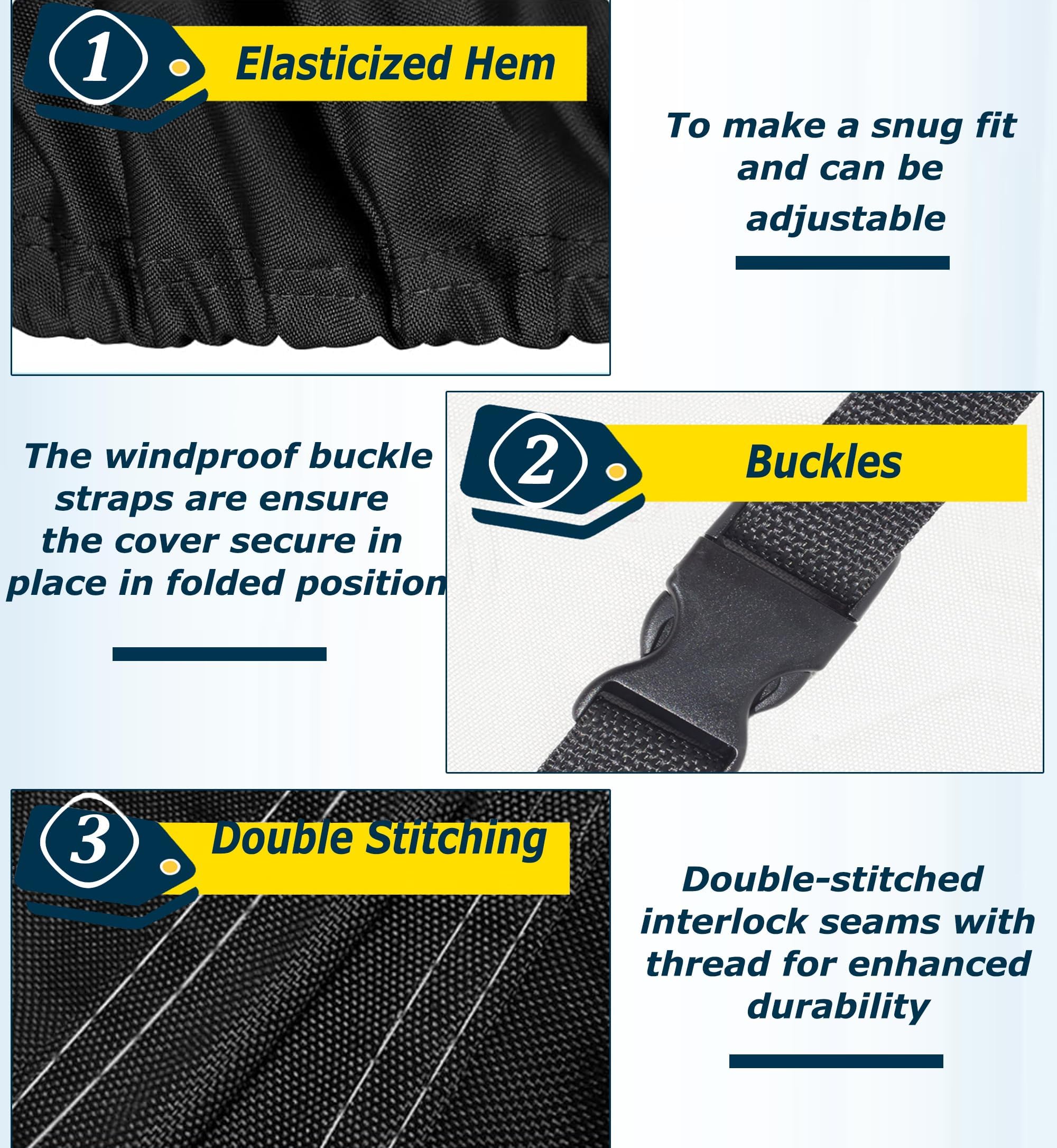 OUTTDID strap and buckle detail securing cover for wind protection