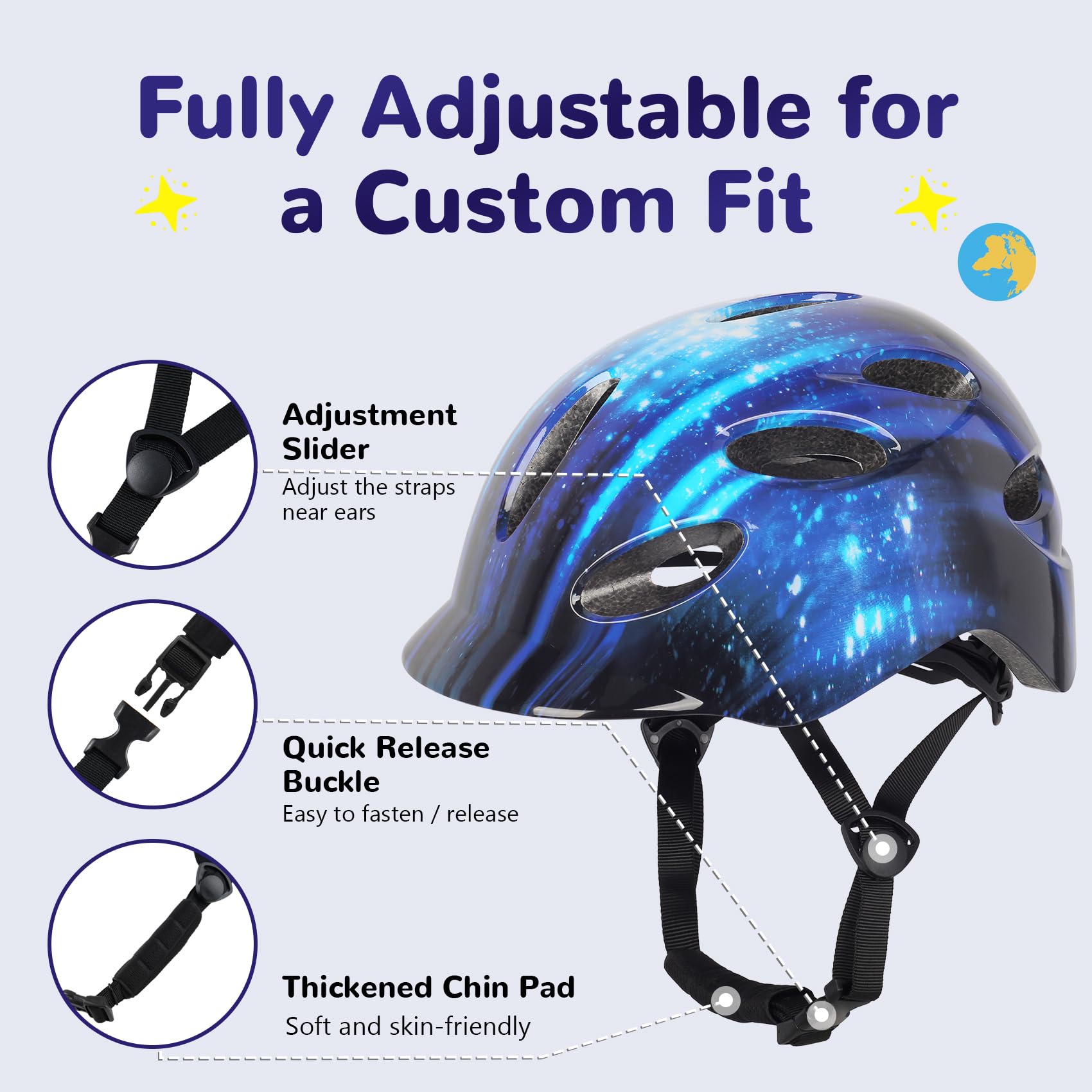 OUWOR Galaxy rear adjustment dial detail for easy precise fit