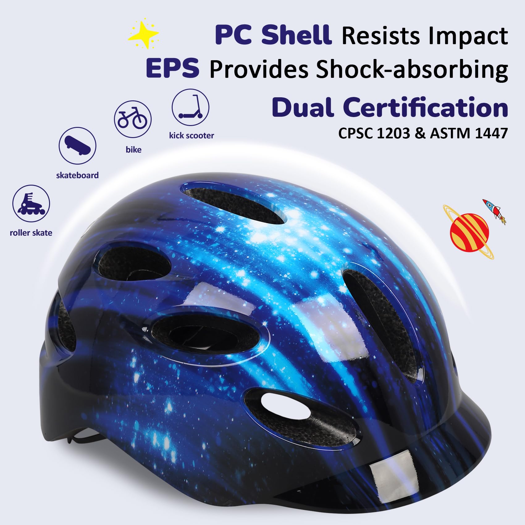 OUWOR Galaxy side profile highlighting shell shape for protection