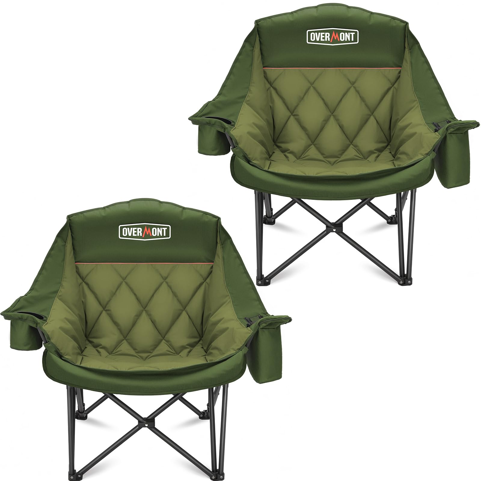 Overmont oversized XL front view showing roomy seat and support