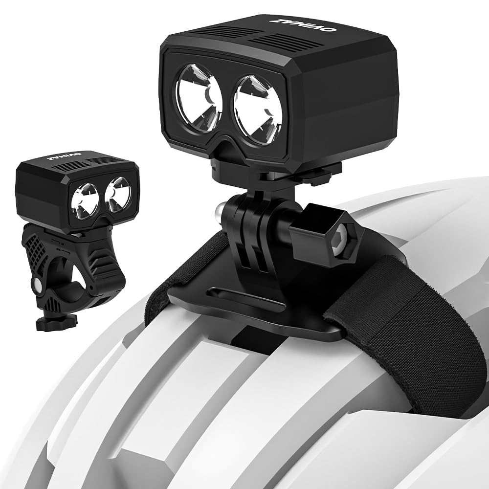 ovimaz front view helmet light showing compact design and bright visibility