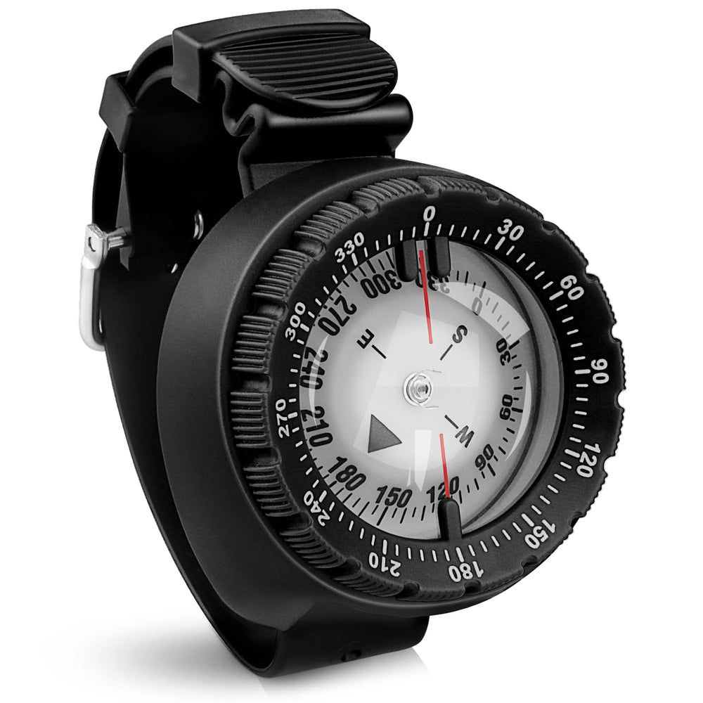 OVOVFANY front view of dive compass showing clear dial and durable case benefit visibility