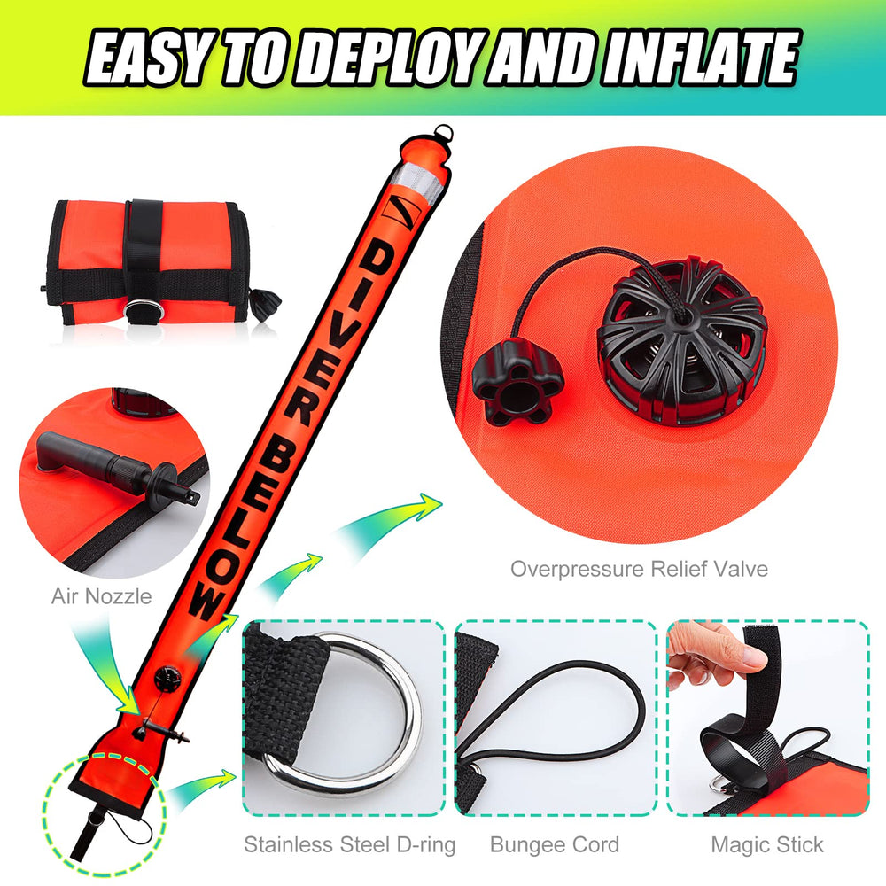 Owekfifv aluminum reel and 100ft line profile showing tangle-free design