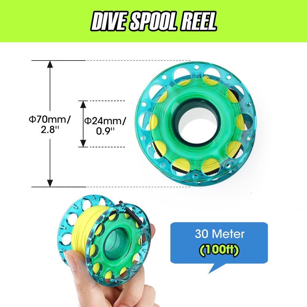 Owekfifv inflated SMB floating on water improving diver visibility to boats