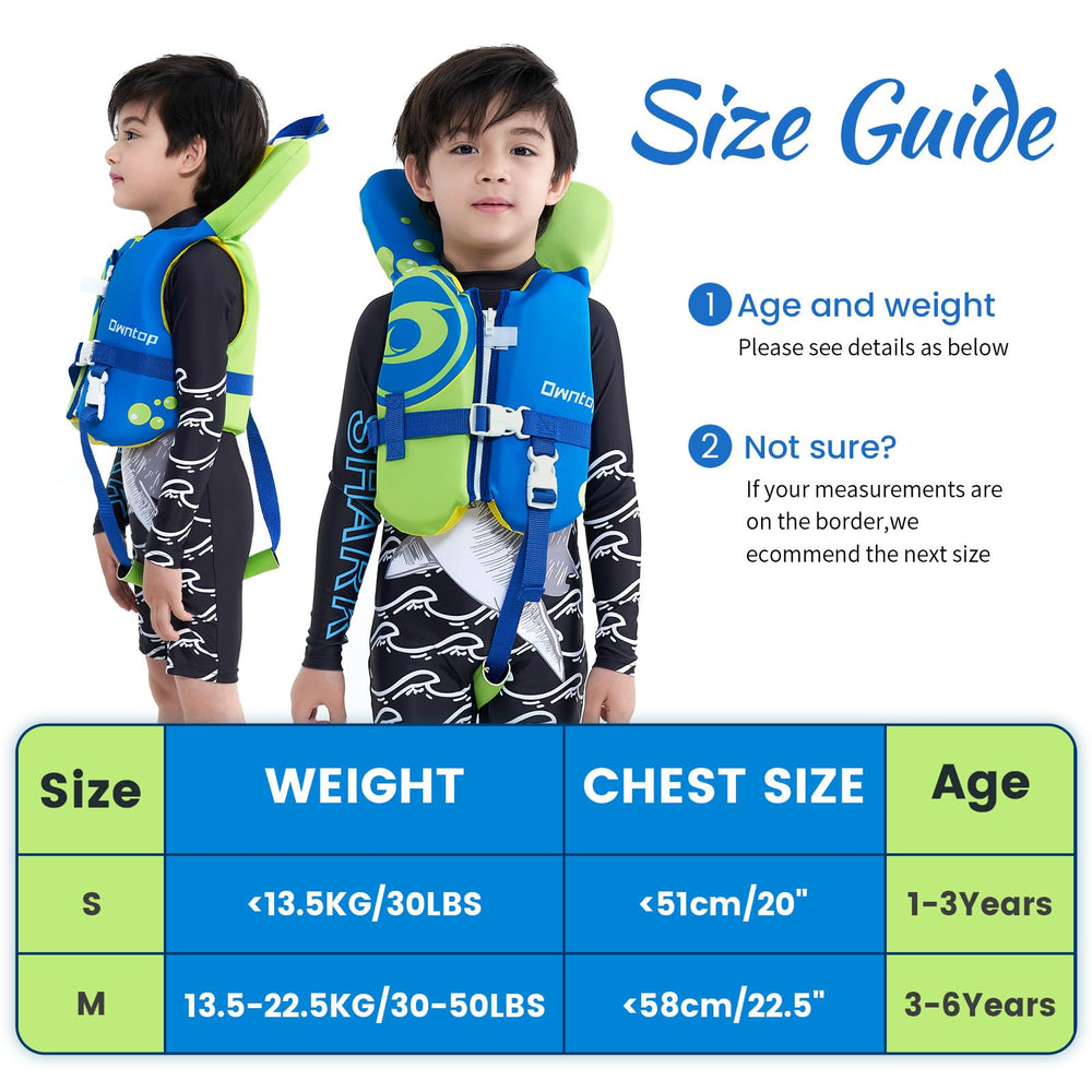 Owntop toddler wearing vest in pool encouraging confident supervised play