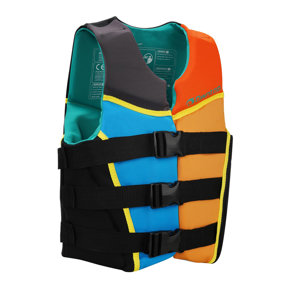 Owntop vest worn kayaking to demonstrate mobility and practical use