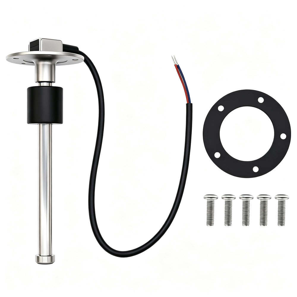 OXCANO front view of 7-inch fuel sending unit showing mounting flange and sender body for reliable installation