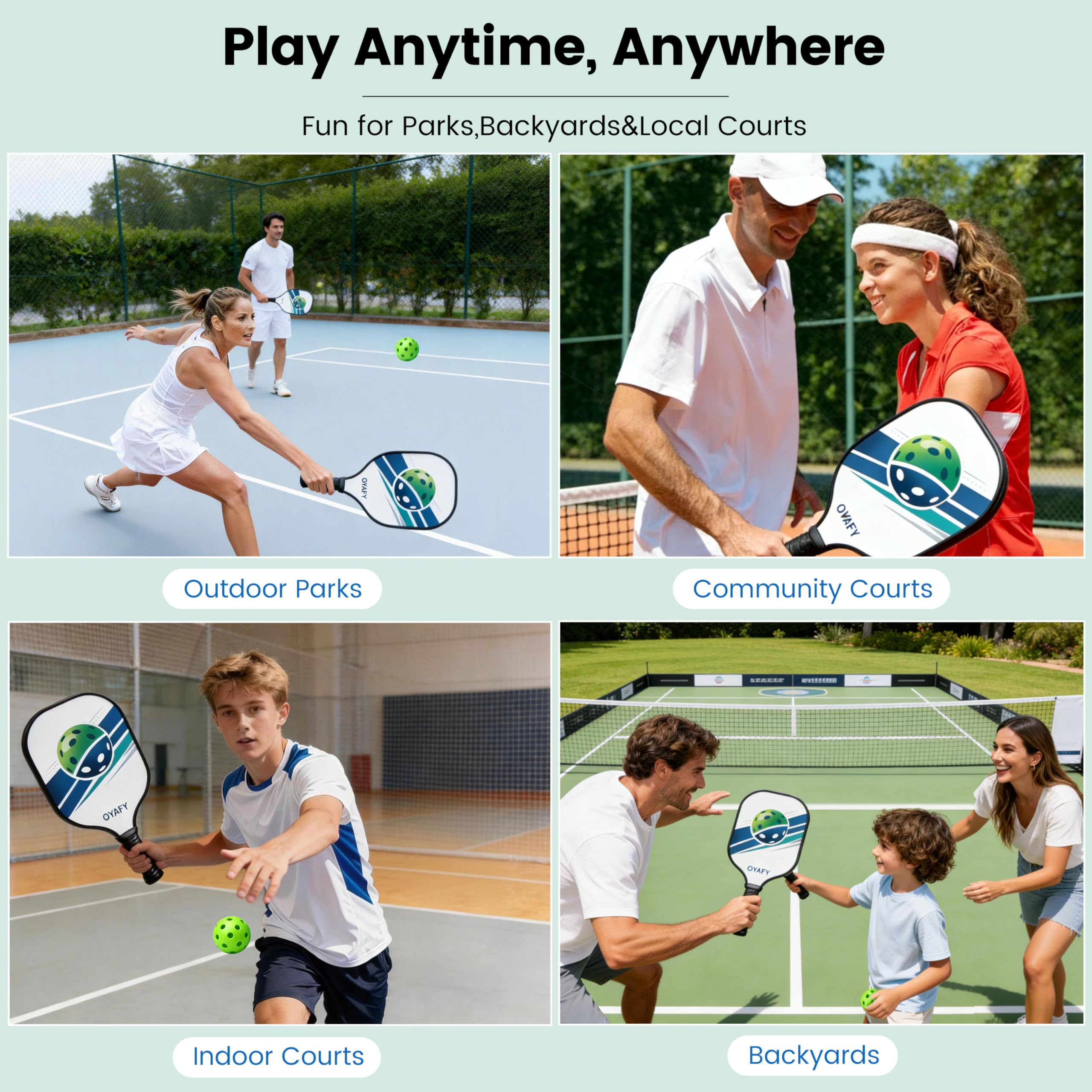 OYAFY indoor and outdoor balls side-by-side showing versatile play options