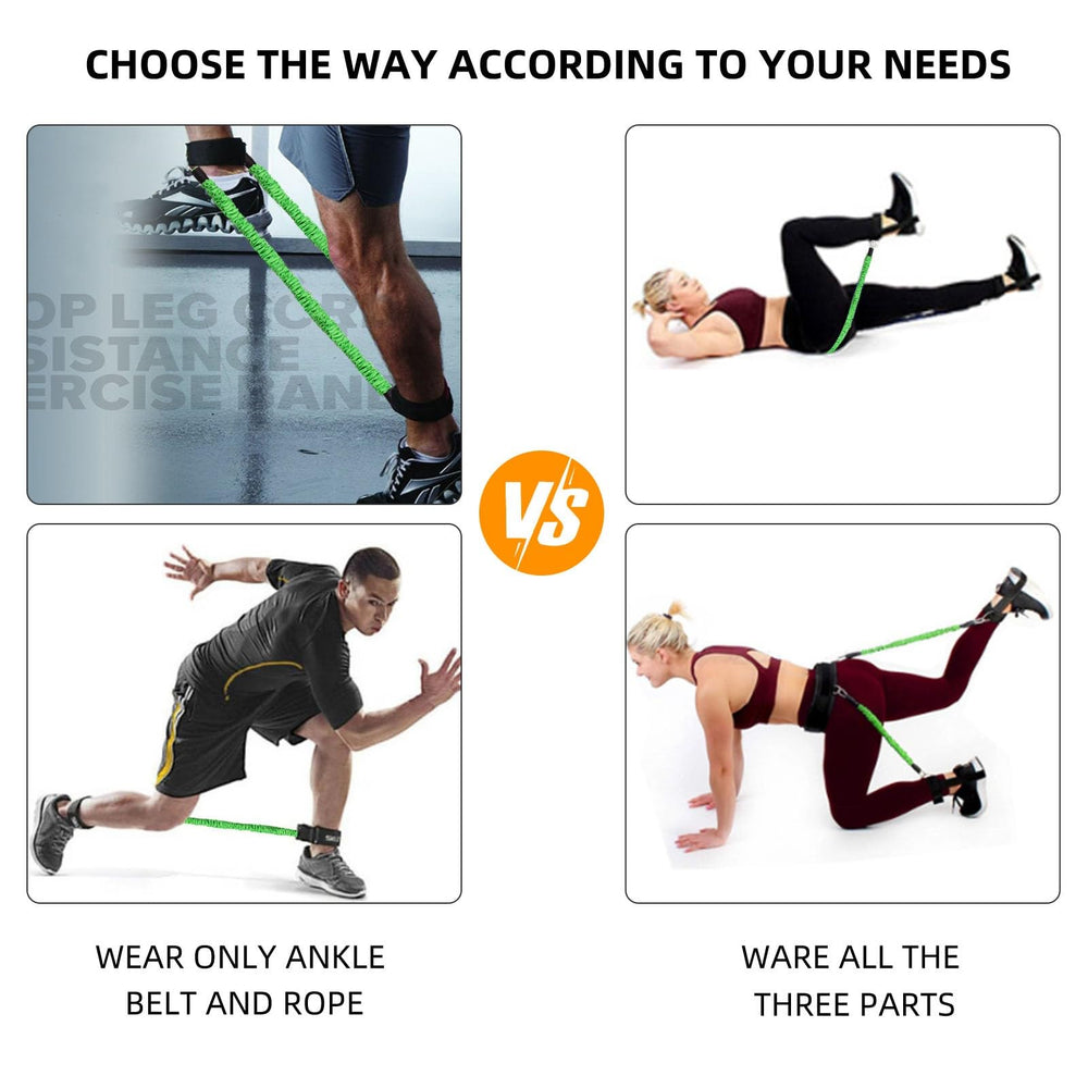 OYINDIZ green resistance bands stretched demonstrating elasticity and resistance