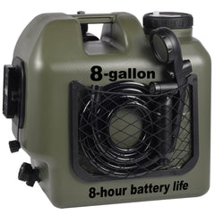 OYOOQO front view of portable shower showing compact design and easy grab handle benefit