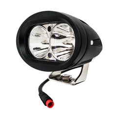OZ-USA headlight mounted on an e-bike illustrating easy plug-and-play installation