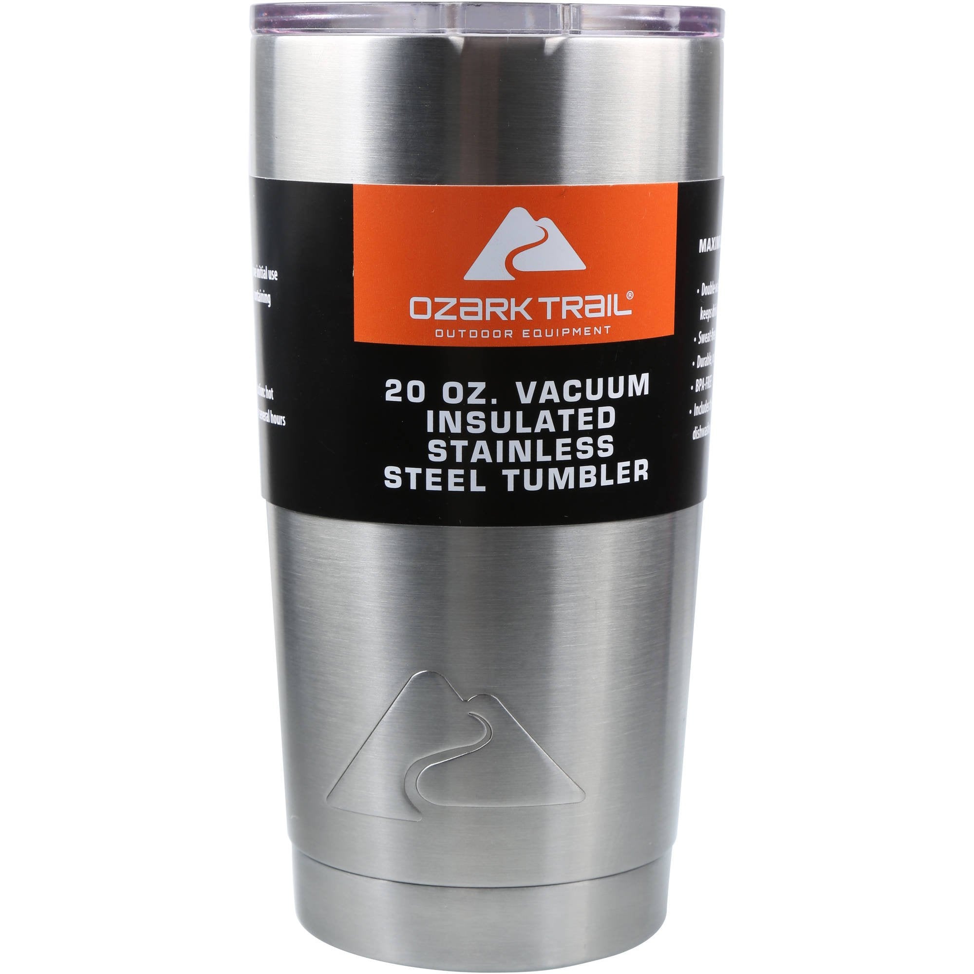 ozark trail tumbler close-up of double-wall vacuum-seal detail demonstrating insulation benefit