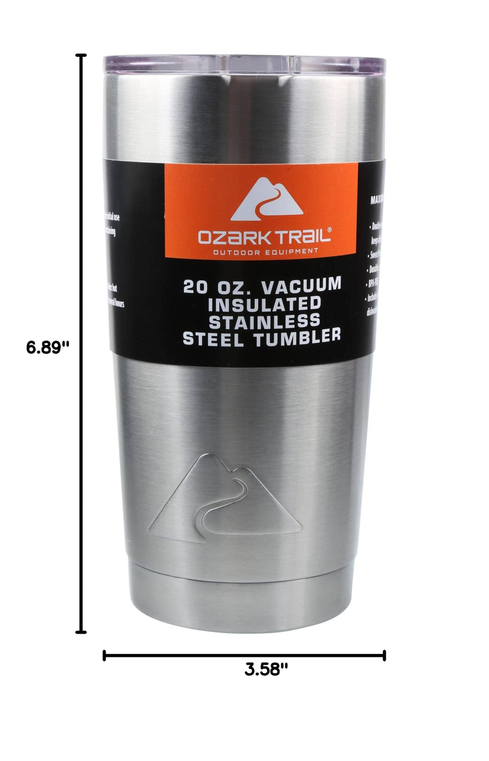 ozark trail tumbler placed in car cupholder showing secure fit and commute convenience benefit