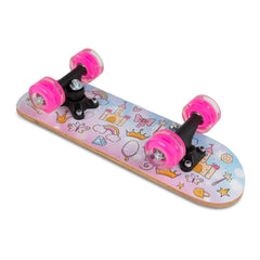 Ozbozz princess skateboard in use with child riding safely and enjoying visibility