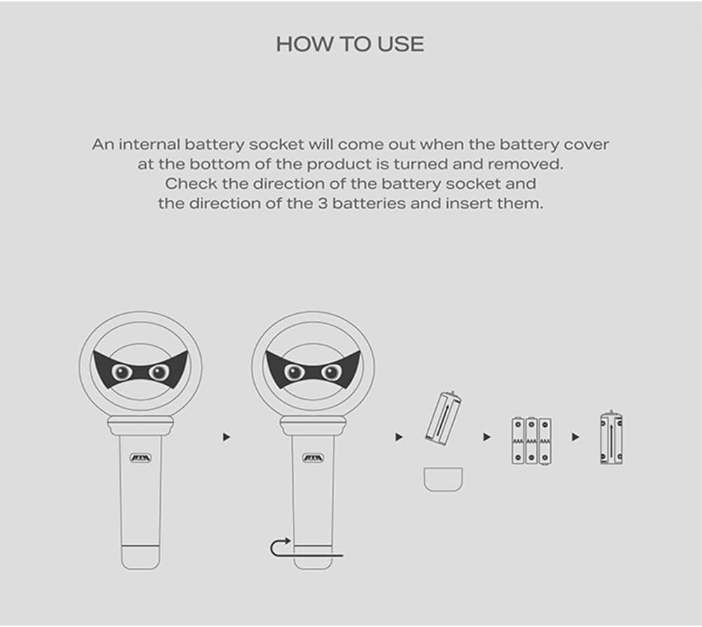 P1HARMONY lightstick next to hand showing size and scale, comfortable hold benefit