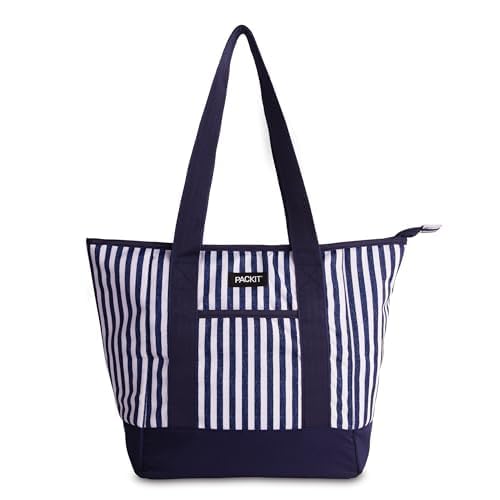 PackIt tote on sand at beach keeping drinks cool without ice