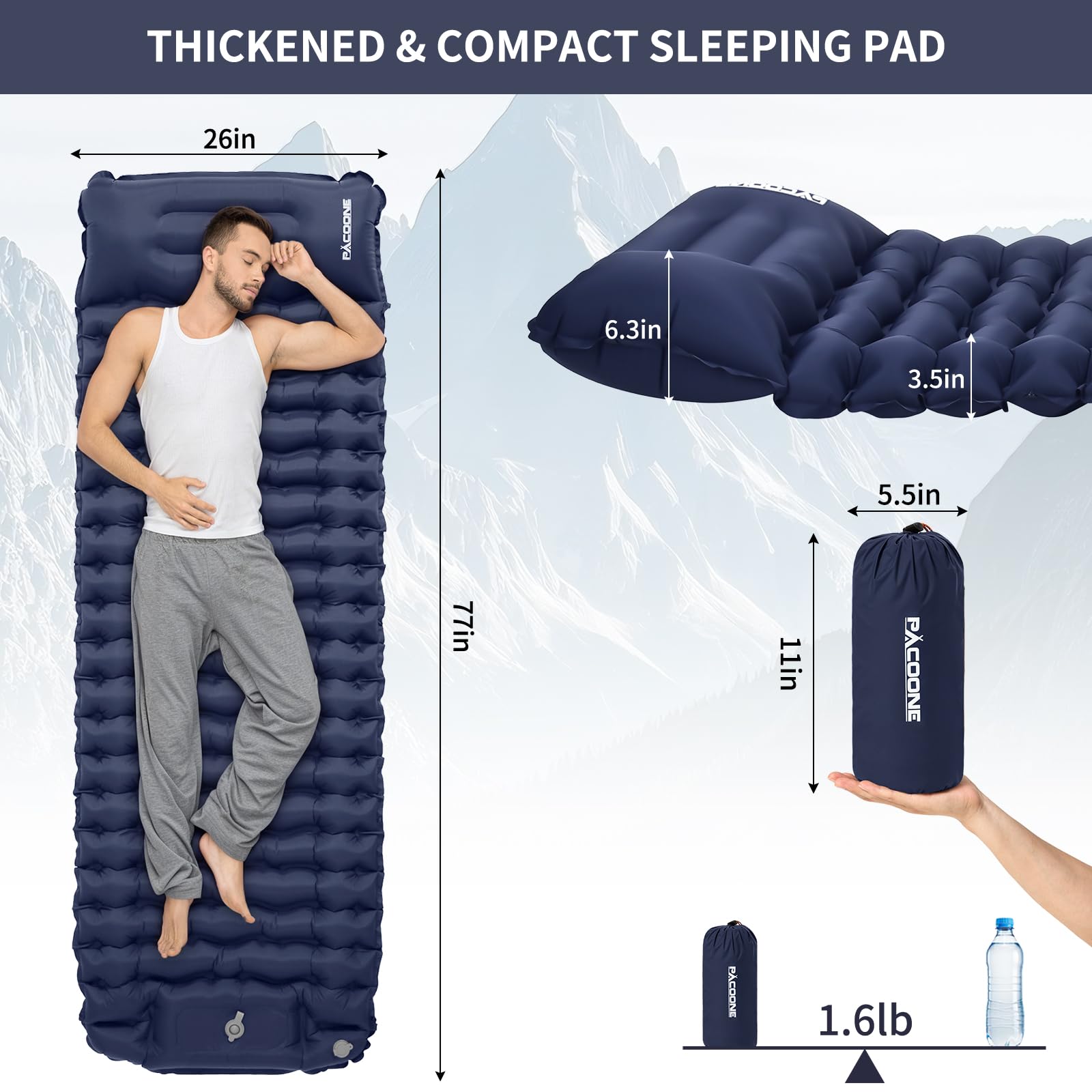 PACOONE side buttons connecting two pads into a secure double bed