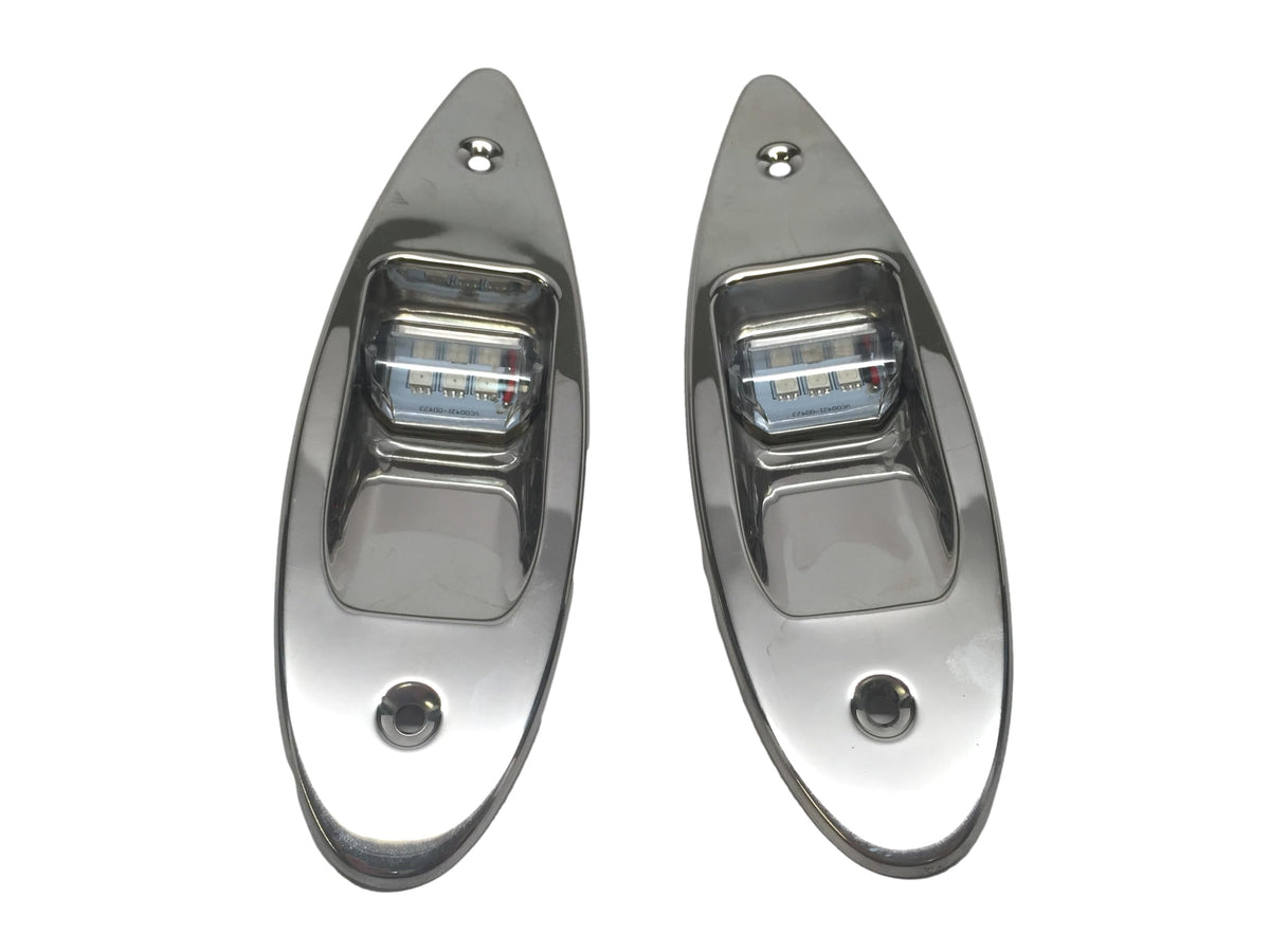 Pactrade Marine front view of red and green sidelights showing durable finish and fit