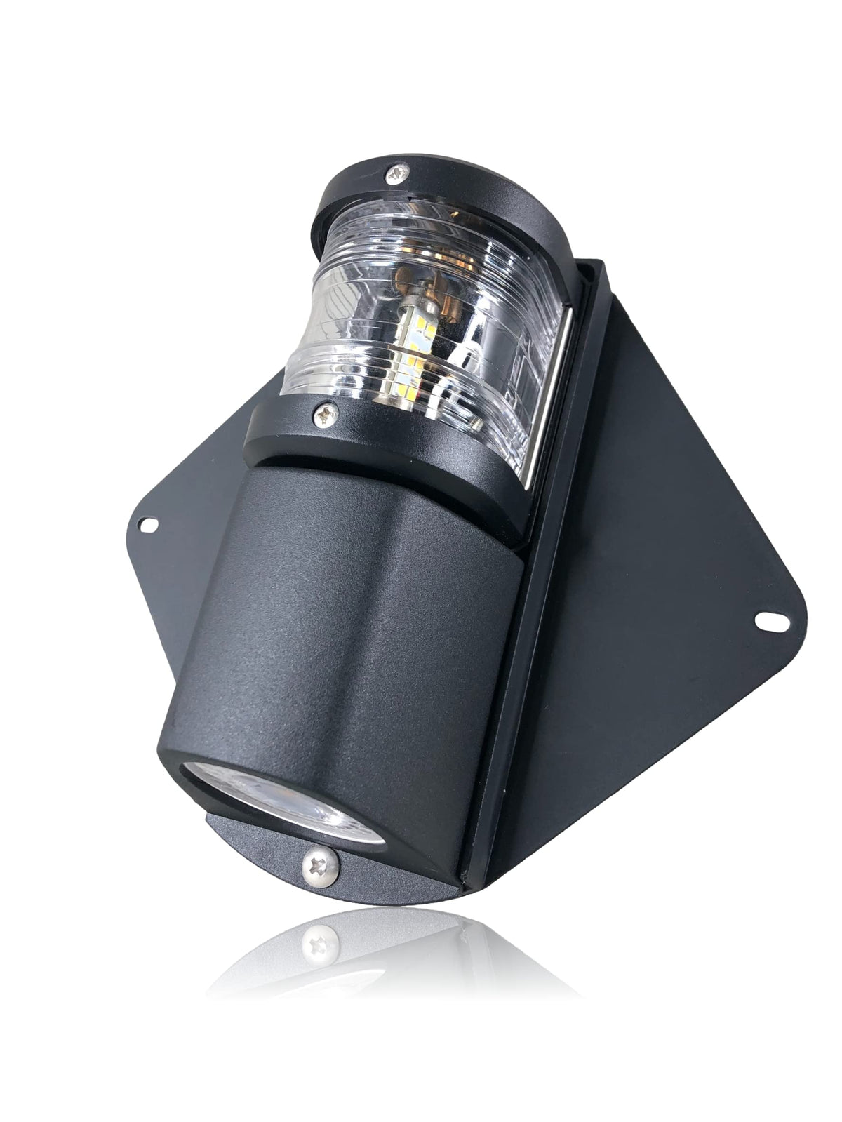 Pactrade Marine front view of combo light showing masthead and deck for clear navigation