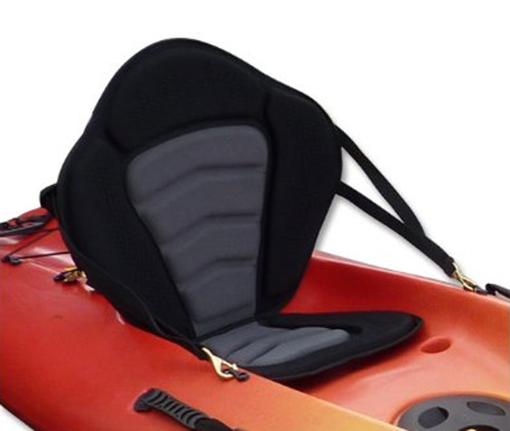 Pactrade Marine front view of padded kayak seat showing secure straps and comfort