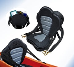 Pactrade Marine front view of the deluxe kayak seat showing contour and branding for comfort