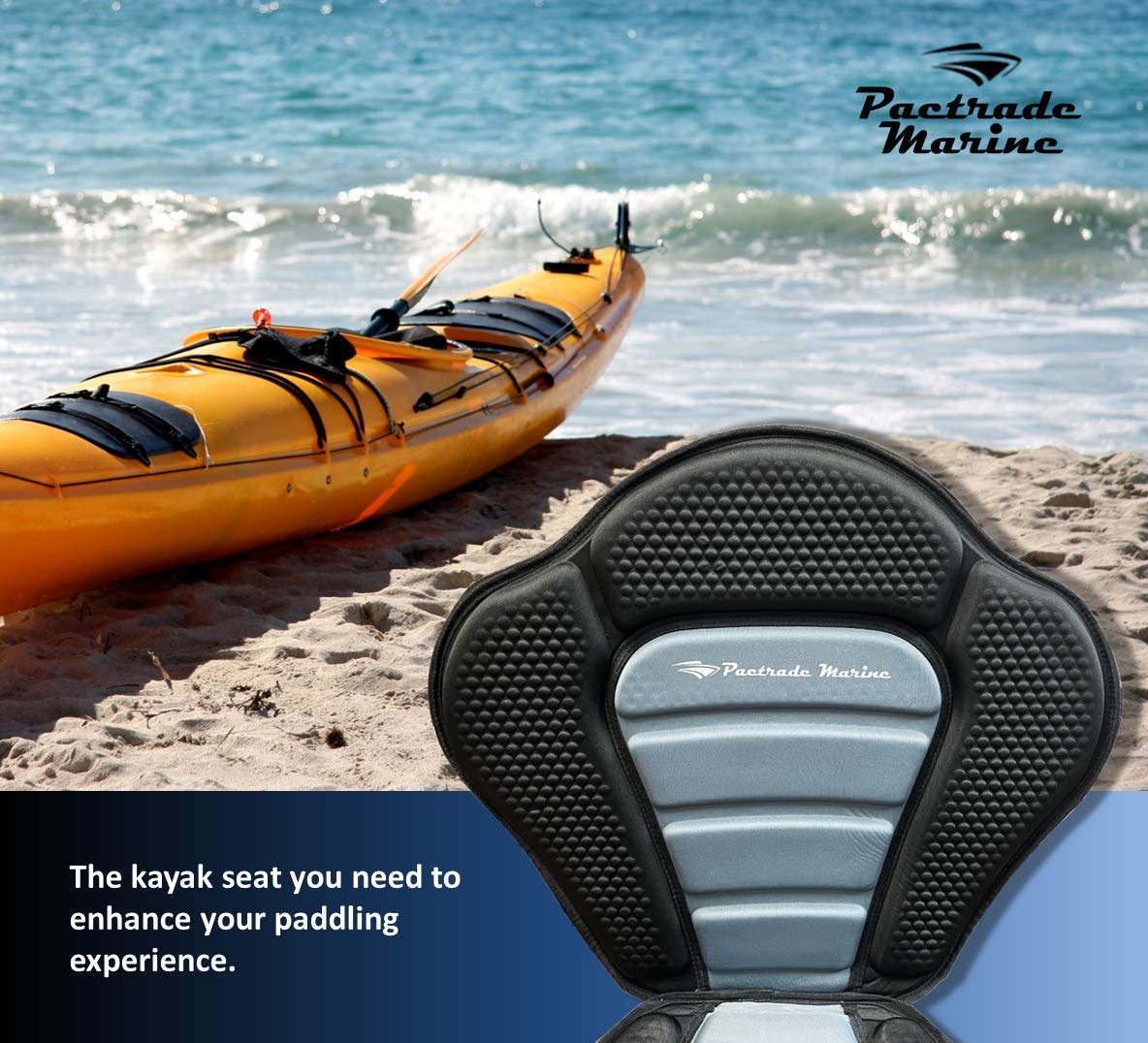 Pactrade Marine seat in a fishing setup showing comfortable posture and organized gear access