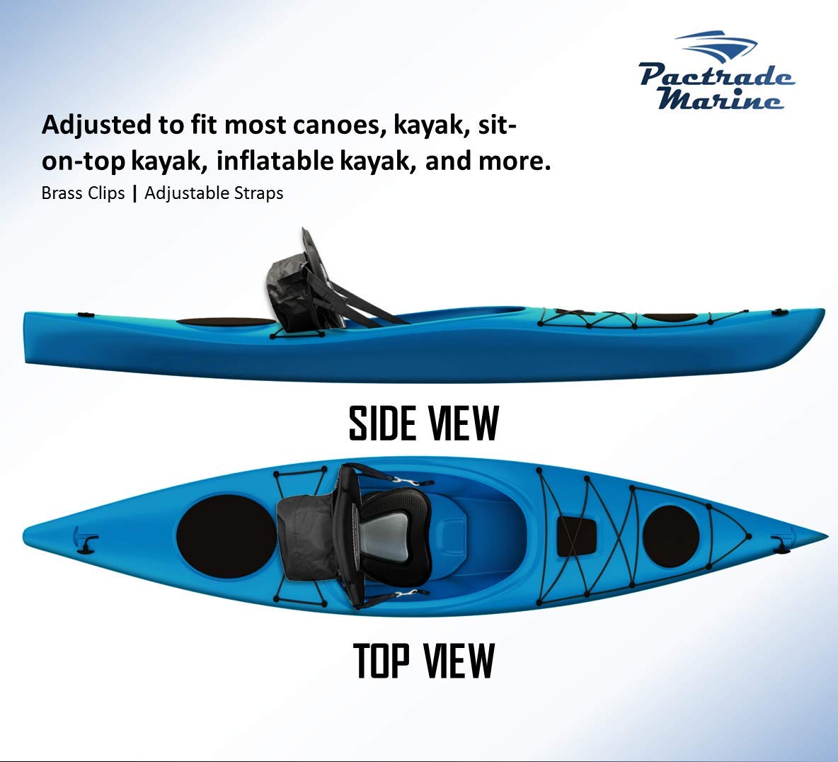 Pactrade Marine detachable zippered backpack attached to seat for easy on-water storage