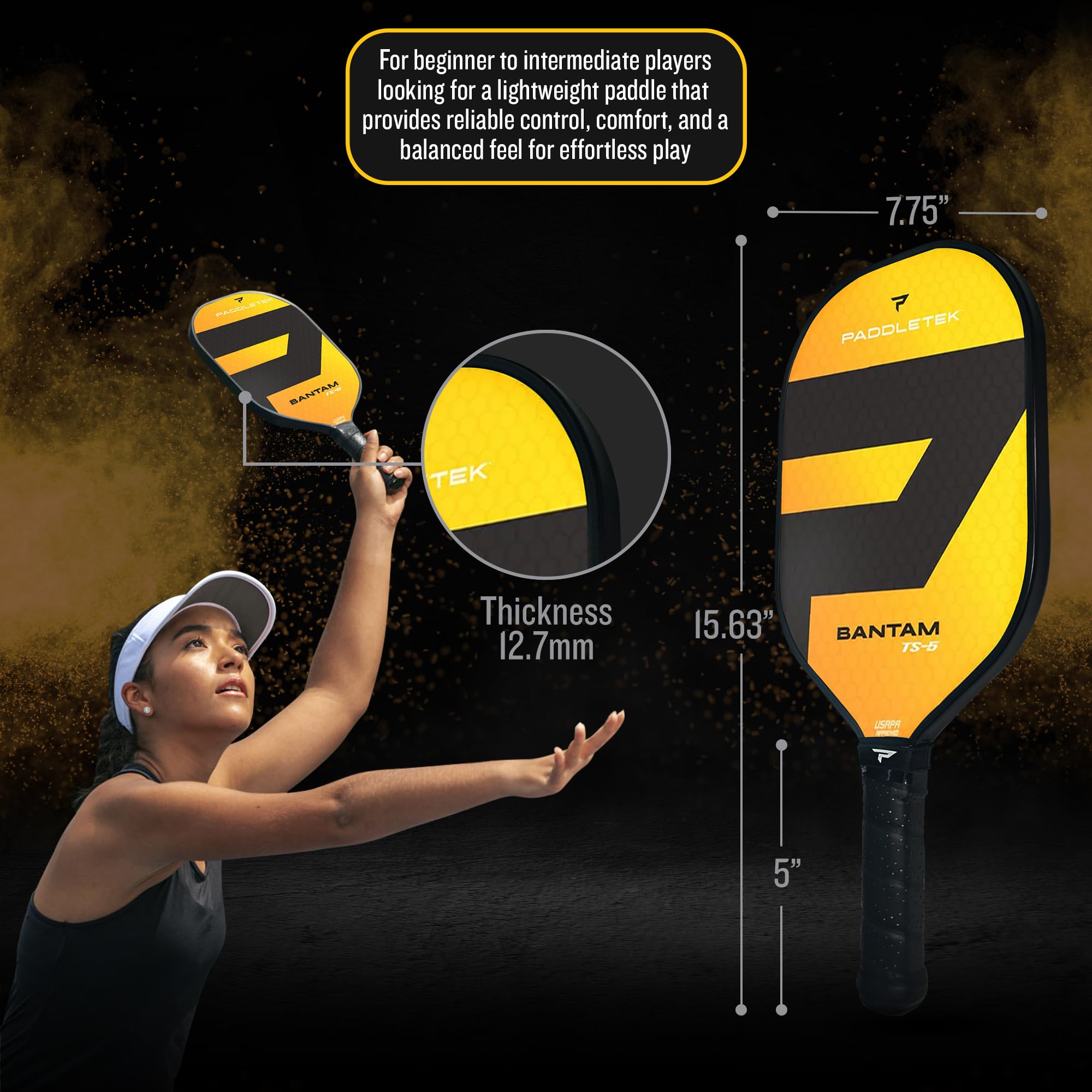 Paddletek Bantam TS-5 edge guard detail protecting core and reducing shock