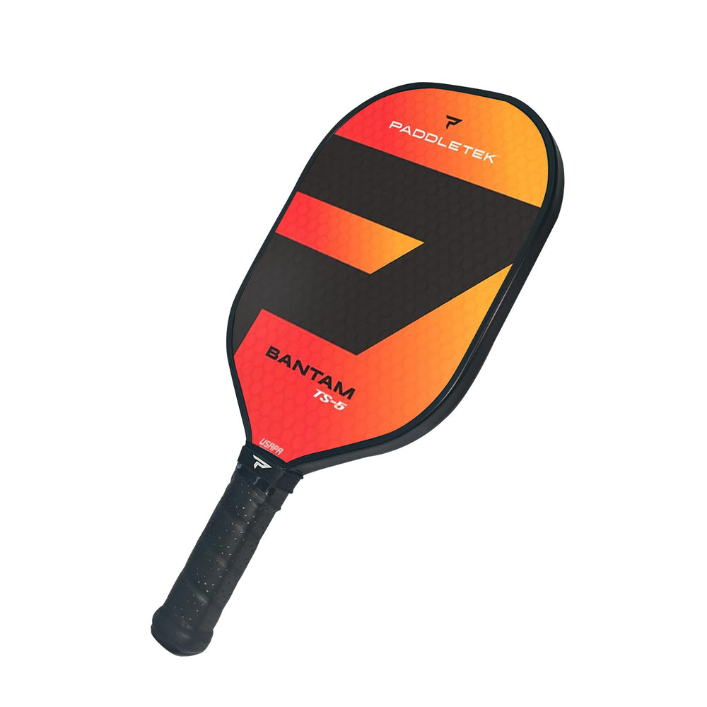 Paddletek Bantam TS-5 front face showing textured fiberglass for added spin and control
