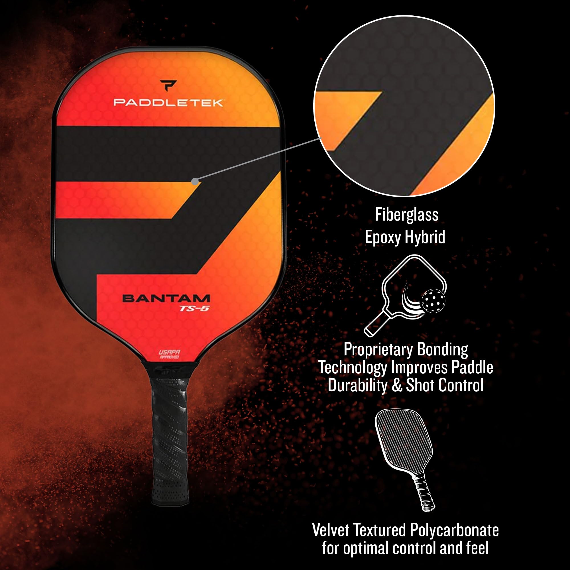 Paddletek Bantam TS-5 in play on court demonstrating quick reactions and competitive performance