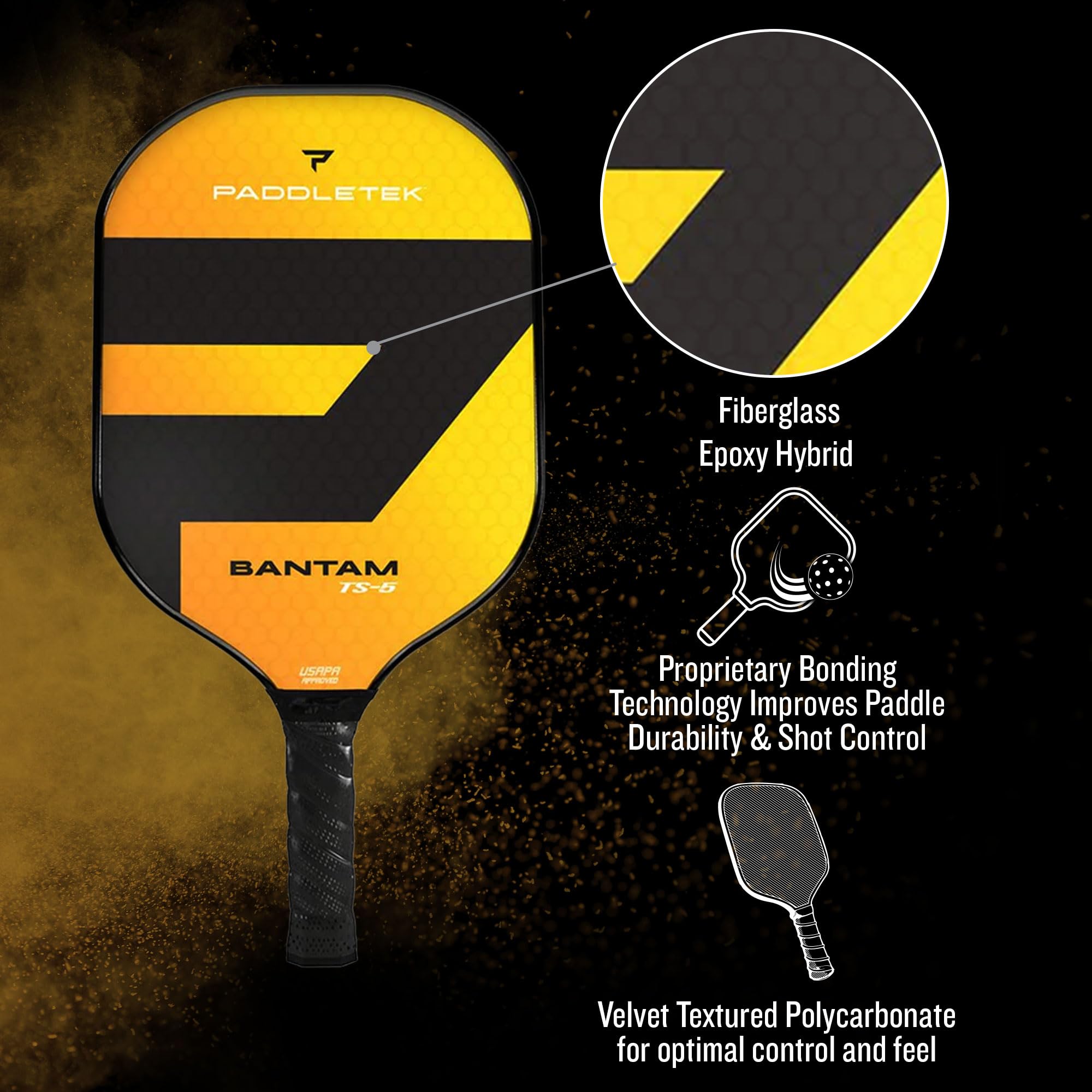 Paddletek Bantam TS-5 in use on court demonstrating maneuverability and speed