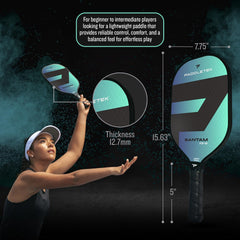 Paddletek Bantam TS-5 textured face close-up illustrating spin control