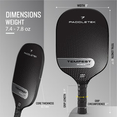 Paddletek paddle handle with Ultra-Cushion high-tack grip for secure, comfortable hold