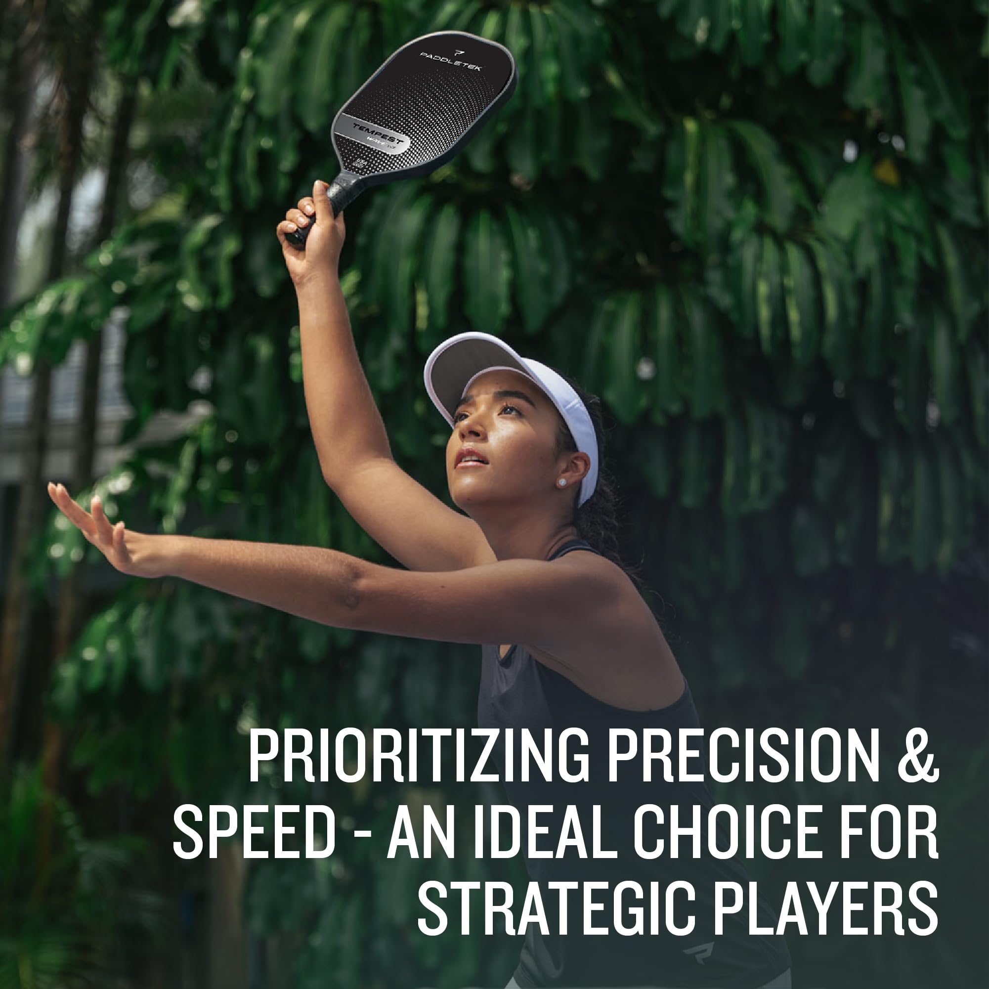 Player using Paddletek Tempest Wave V3 for a volley, demonstrating balanced power and control