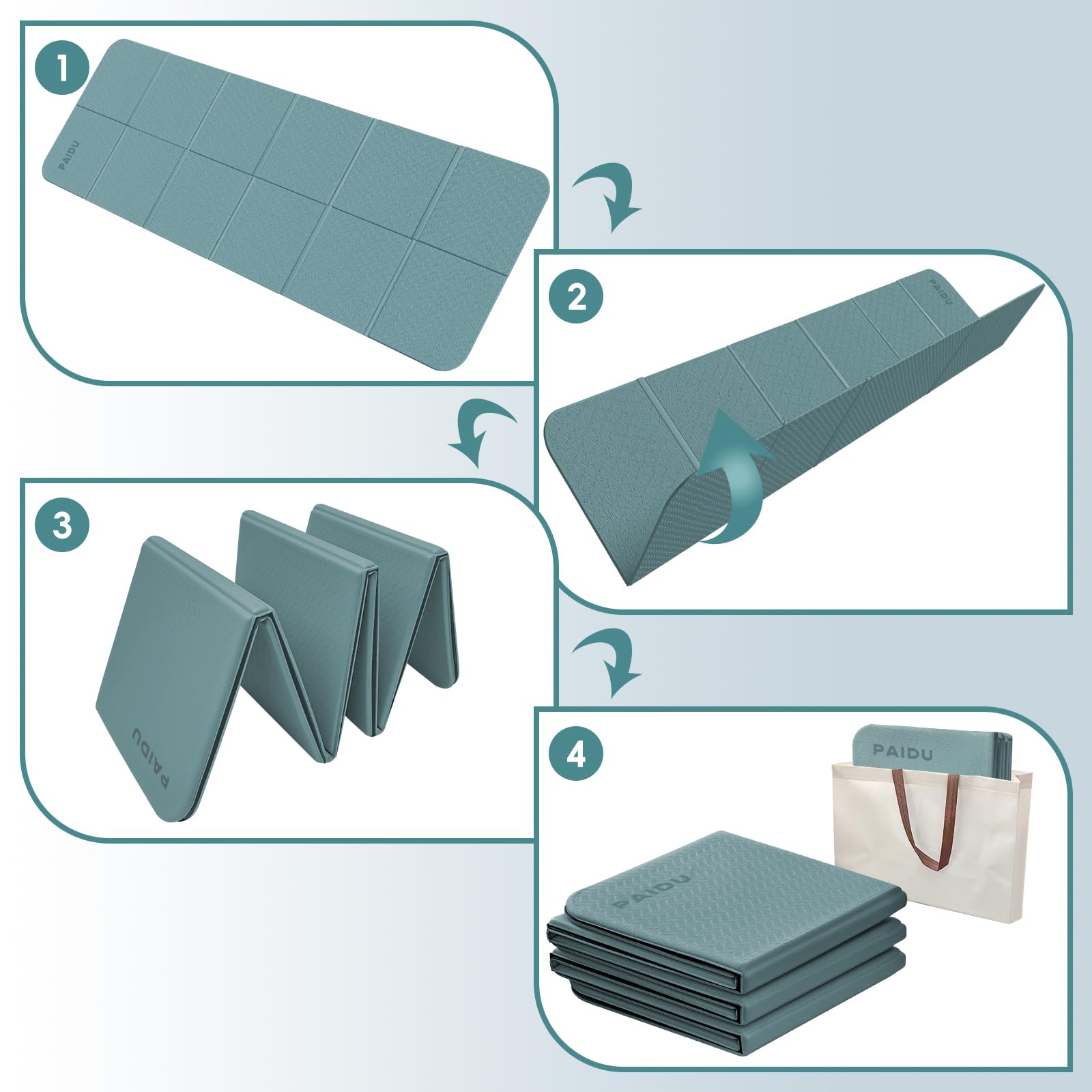 PAIDU next to backpack showing compact size and easy portability
