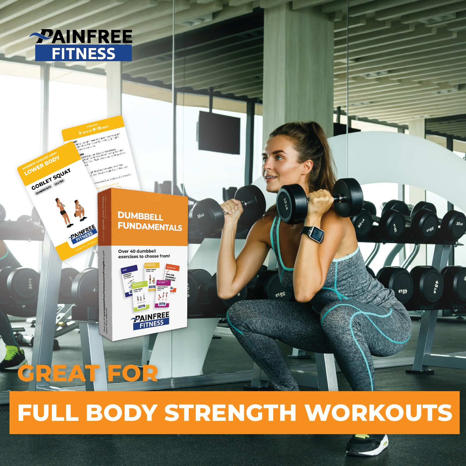 Pain-Free Fitness cards next to credit card illustrating pocket-sized convenience