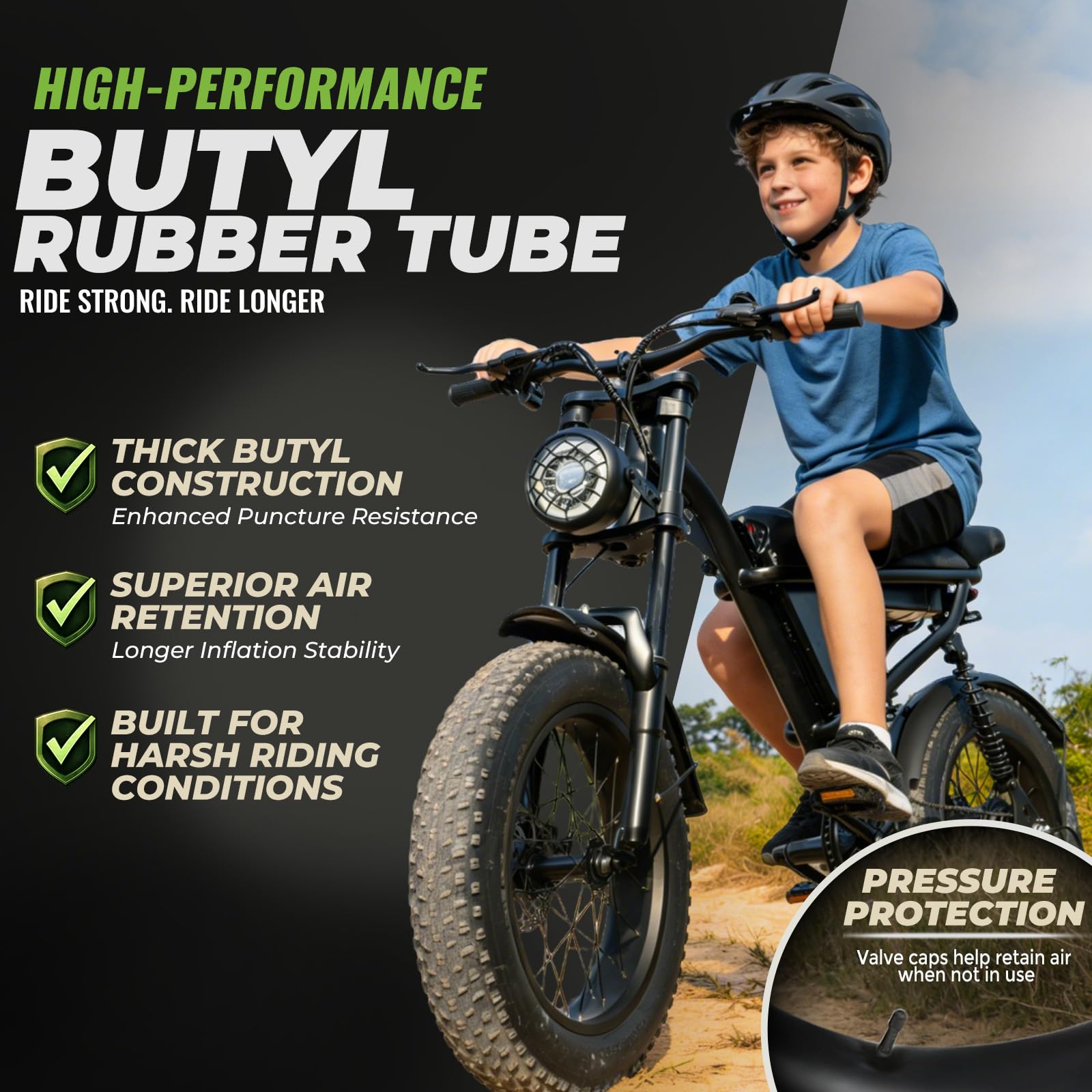 PAKCHEF butyl rubber texture close-up highlighting thicker material for puncture resistance