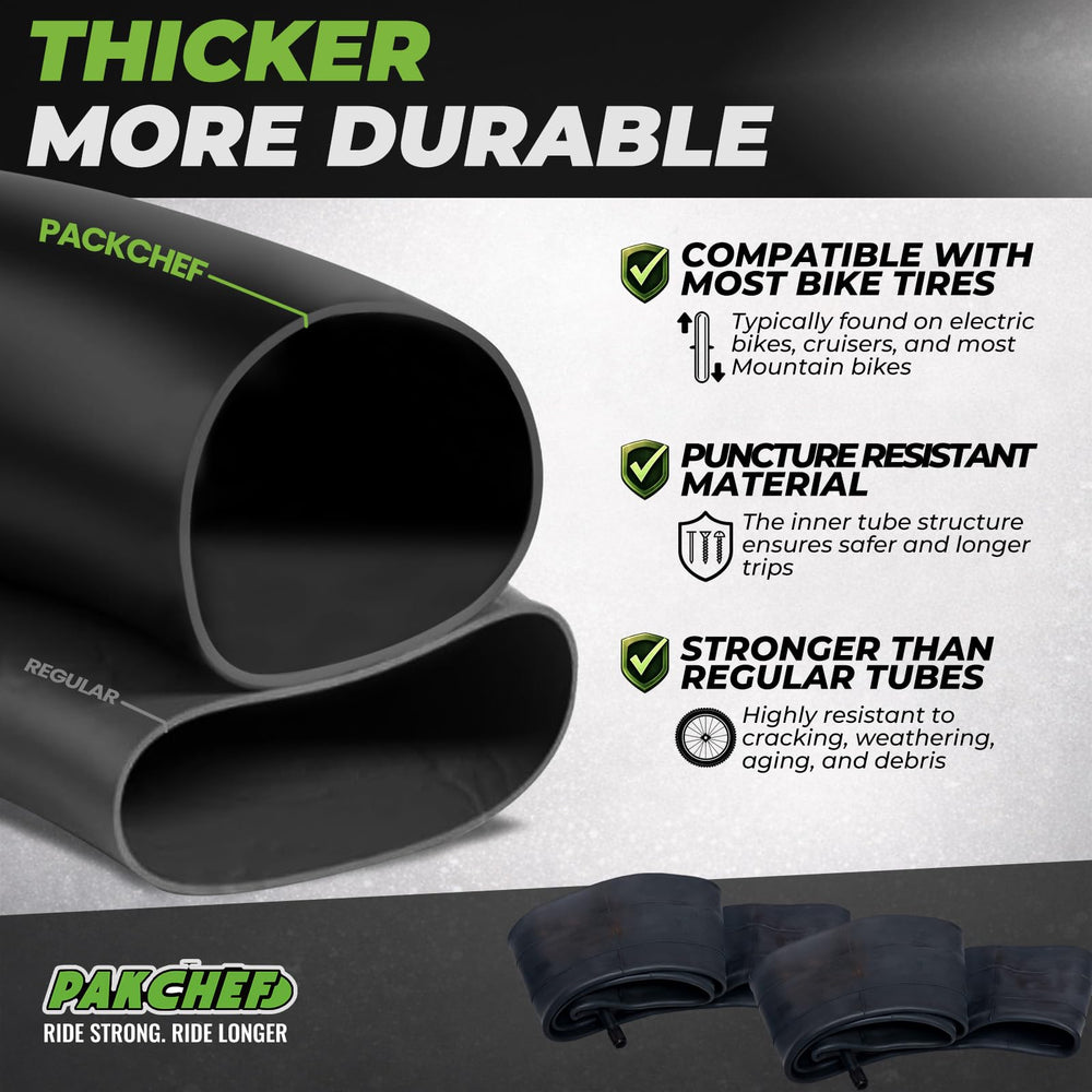 PAKCHEF open package with two tubes visible showing ready-to-use spare and included valve caps