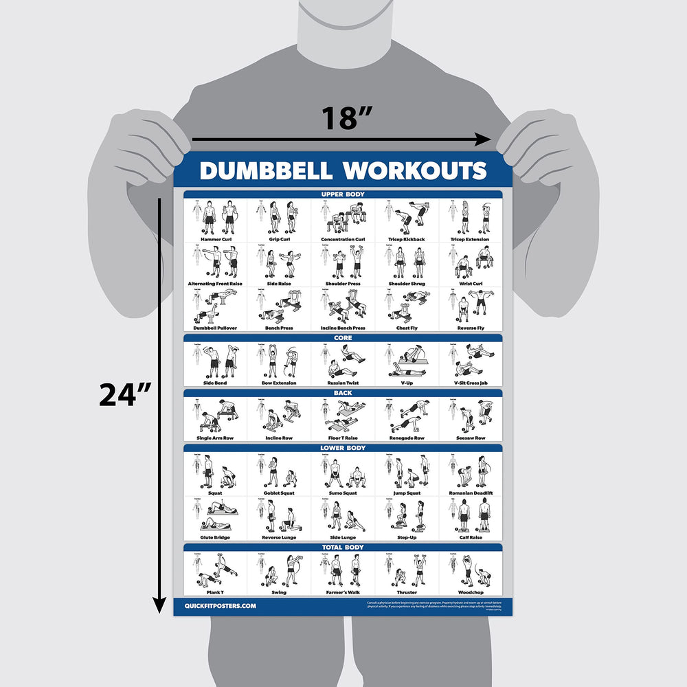 Palace Learning dumbbell poster close-up showing clear steps for safe form