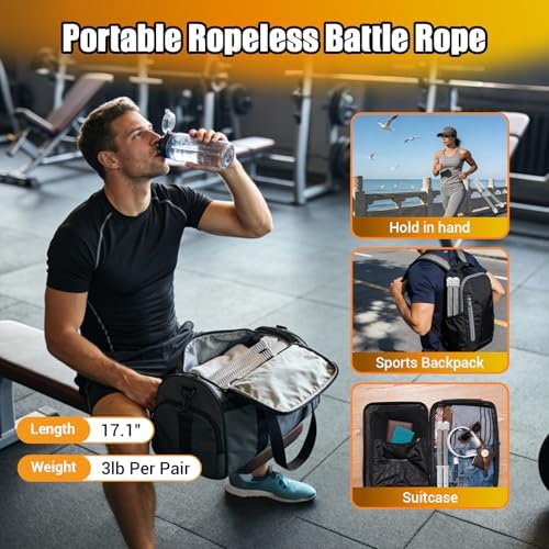Paleclouds folded rope packed into a gym bag demonstrating travel-friendly storage