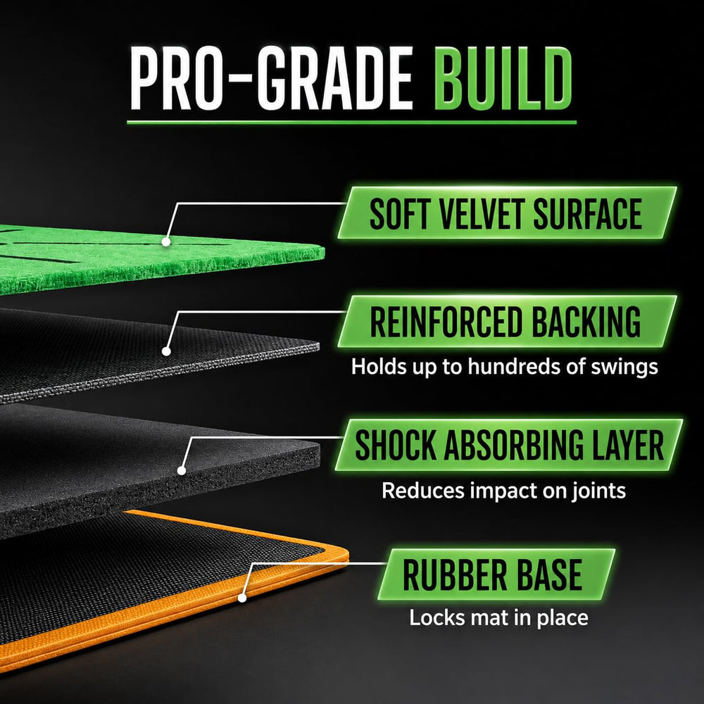Palladium Golf side profile showing shock-absorbing layer and reinforced backing