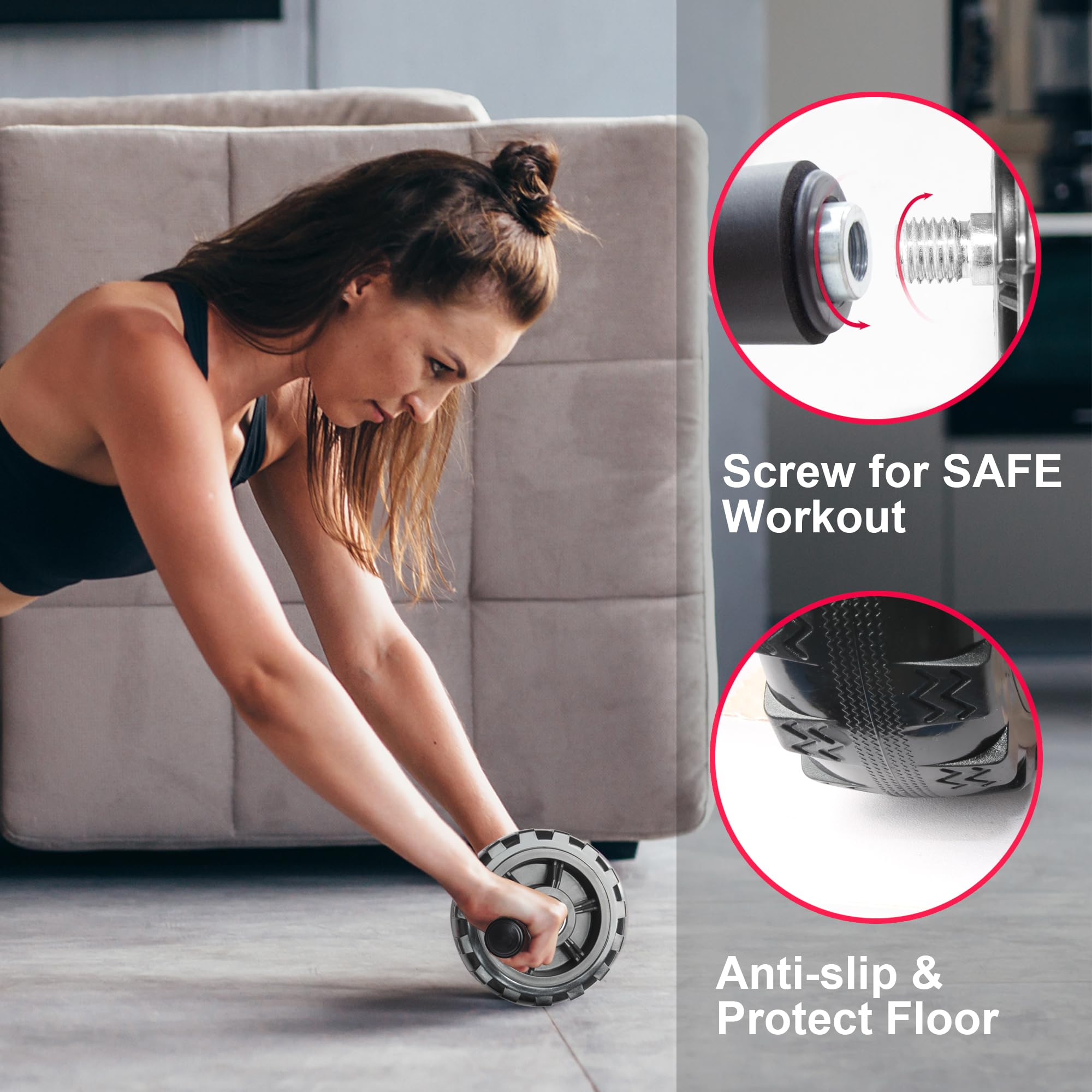 PALLOTH ab roller scale comparison with water bottle shows portable size advantage