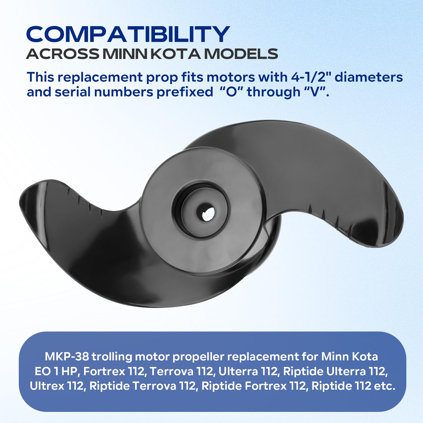 PalpitateC MKP-38 mounted on Minn Kota motor demonstrating quick, secure replacement
