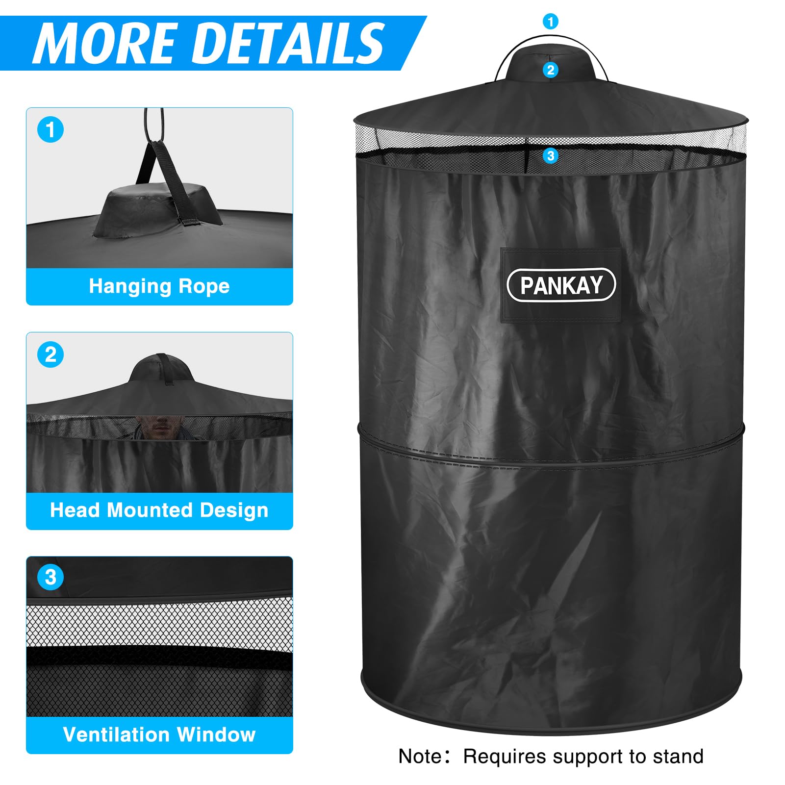 PANKAY close-up of 190T polyester fabric and seam detail for durable weather resistance