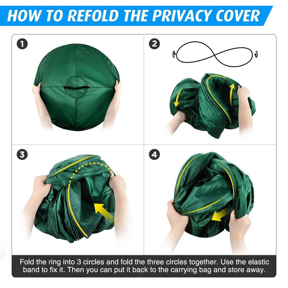 Pankay in use with a portable toilet demonstrating discreet privacy