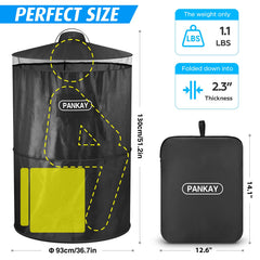 PANKAY open interior displaying tall 51 inch space for standing and changing comfortably