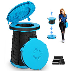 Panmout front view of XXL portable toilet showing tall seat and lid for comfortable use