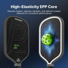 PantherSpin reinforced edge guard protecting paddle from impacts