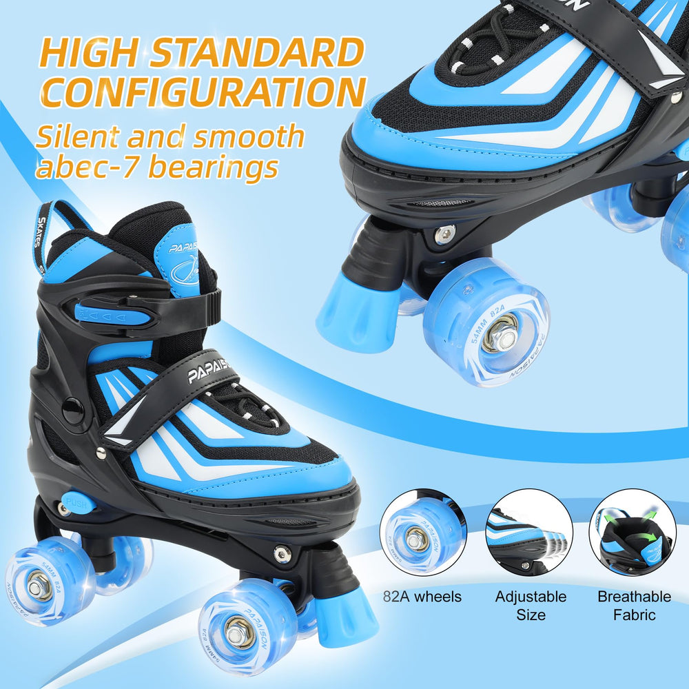 PAPAISON size comparison expanded to show adjustable fit that extends use